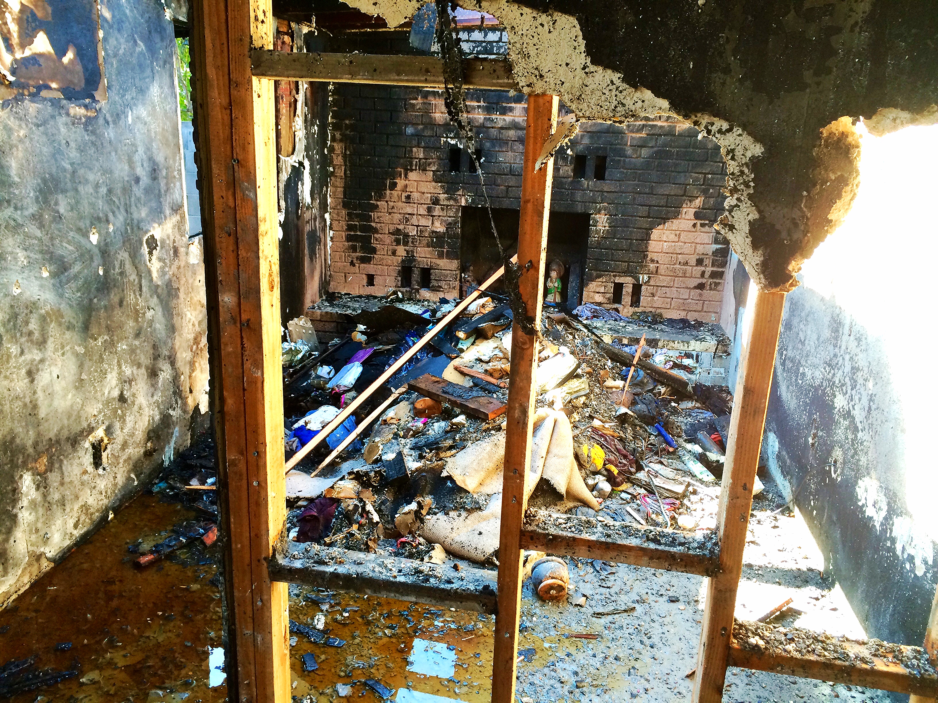 Burnt room of a house.