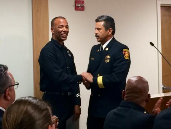 Fire Chief Terrazas Thanks LAFD Firefighter Brent Hartwell
