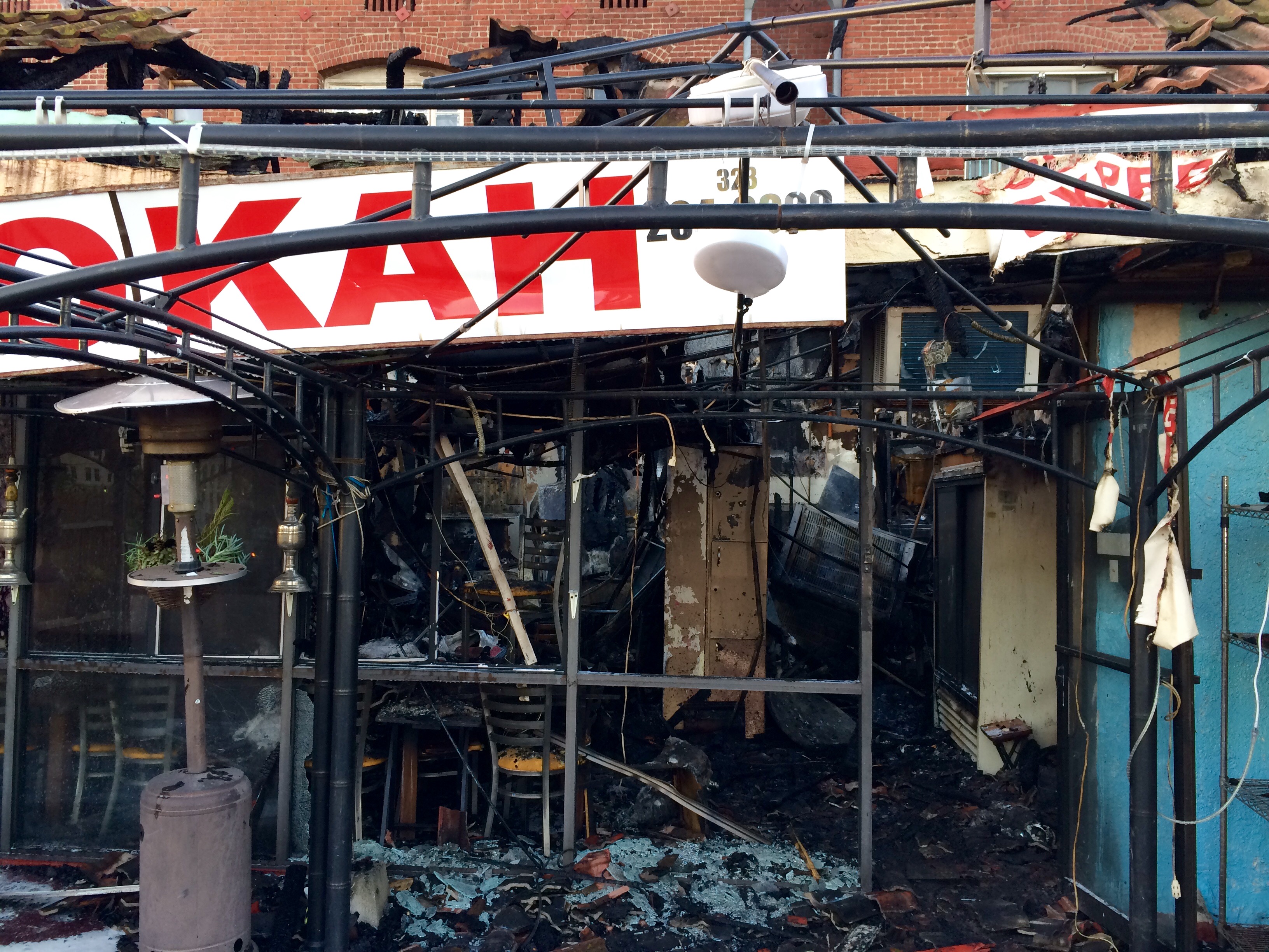 Charred business in strip mall