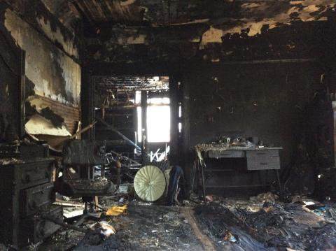 Inside of burnt home