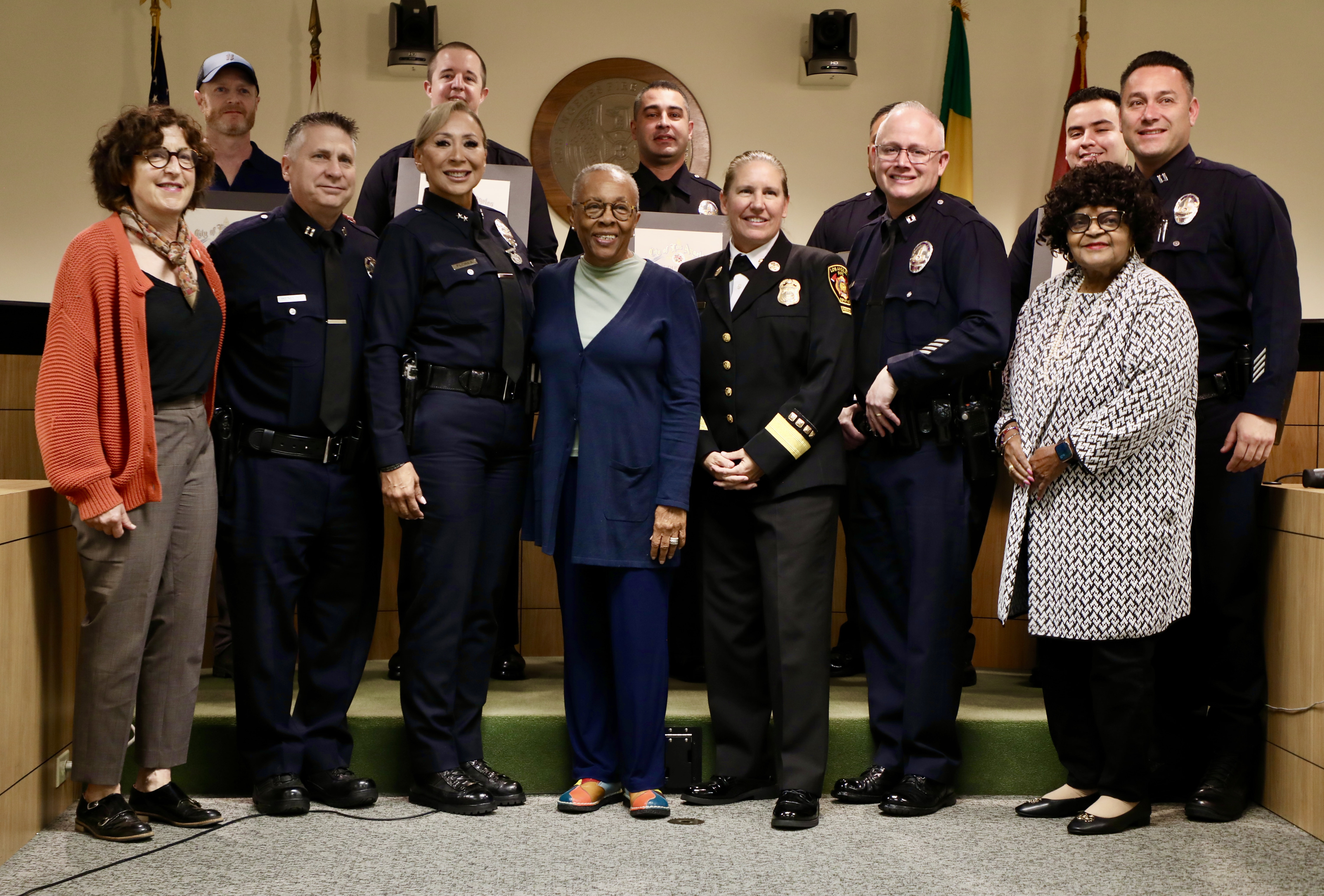 Honorees with Fire Chief and members of the Board of Fire Commissioners