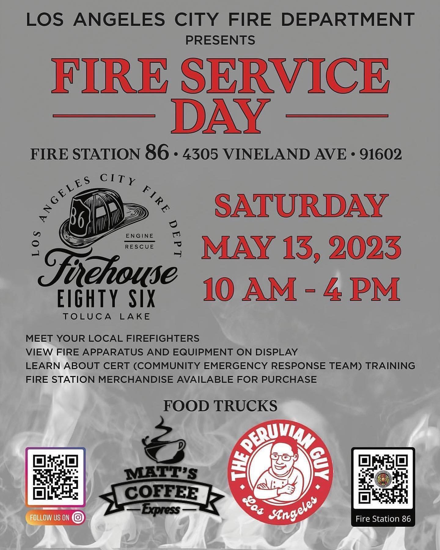 Fire Service Day Flyer for Fire Station 86
