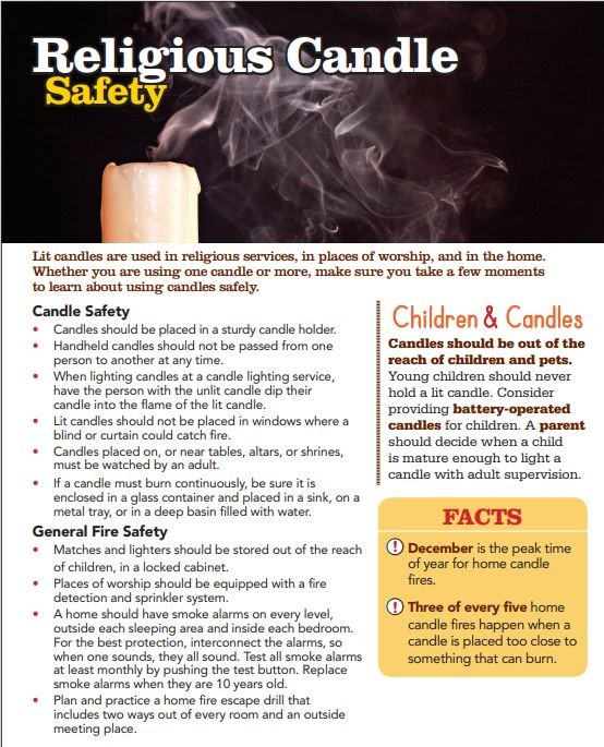 Religious candle safety tips