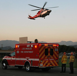 Ambulance and Helicopter